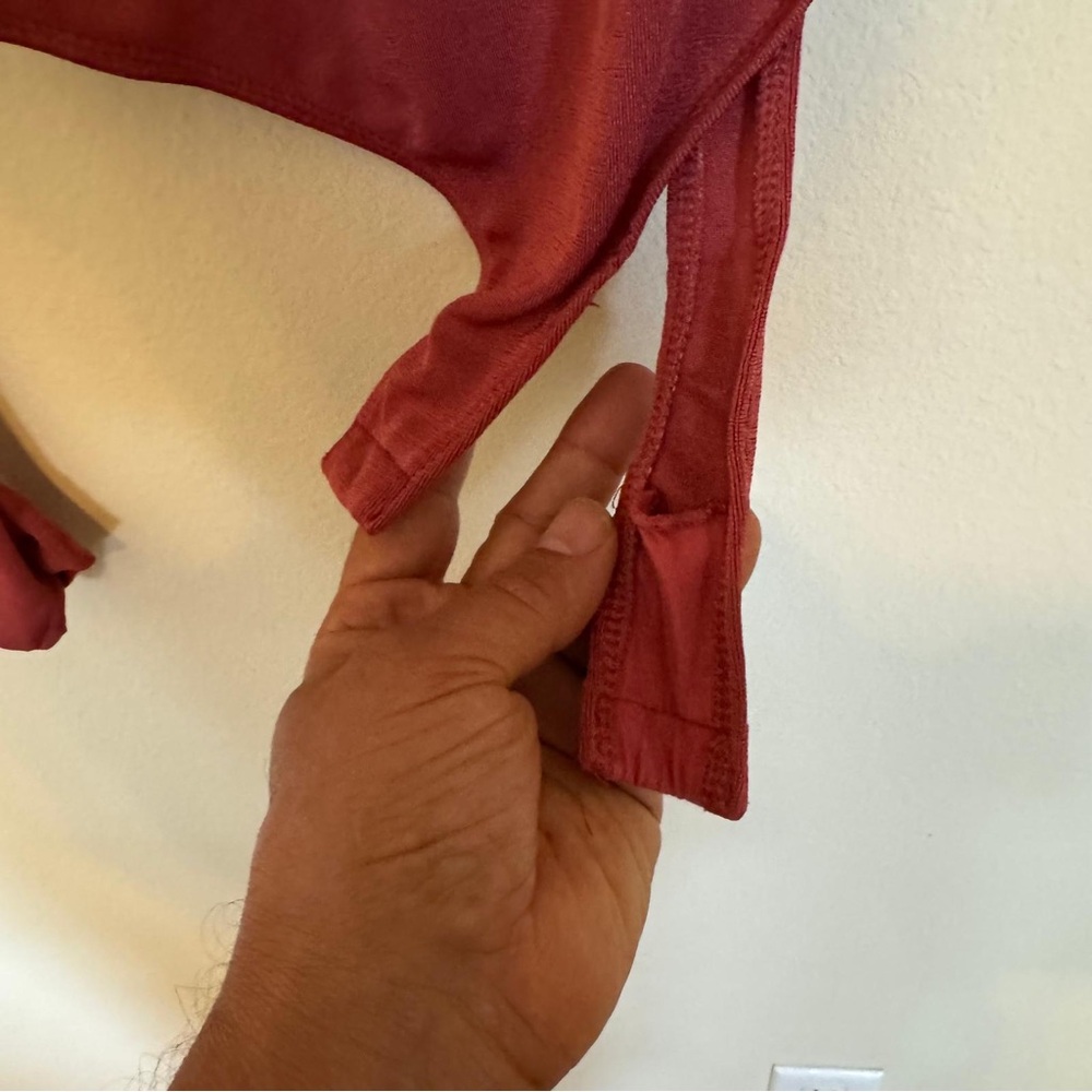 Free People Intimately | Rust Red | One Shoulder | Long Sleeve Bodysuit | Size S - Picture 7 of 9